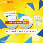 Mobifone khuyến mãi 20/10/2017 tặng 50% tiền nạp