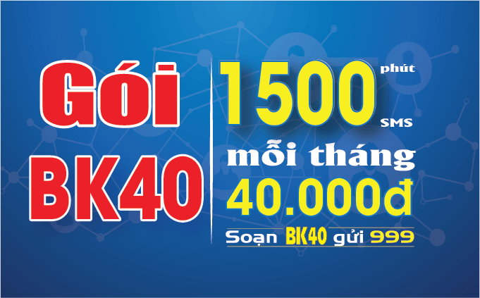 Đăng ký gói cước BK40 mobifone chỉ 40.000đ/lần đăng ký