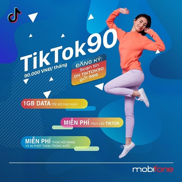 Cách đăng ký gói Tiktok90 Mobifone chỉ 90.000đ giải trí thả ga