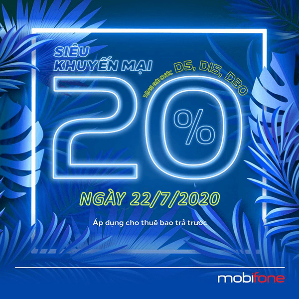 Mobifone khuyến mãi 22/7/2020 Ngày vàng nạp thẻ tặng thêm data