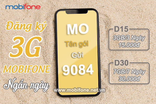 Cách đăng ký gói cước 3G Mobifone ngắn ngày 3 - 7 ngày chỉ với 5k/ngày