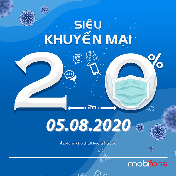 Mobifone khuyến mãi 5/8/2020 ưu đãi NGÀY VÀNG tặng 20% tiền nạp