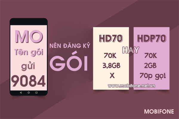 Nên đăng ký gó HD70 hay HDP70 Mobifone cho thuê bao di động?