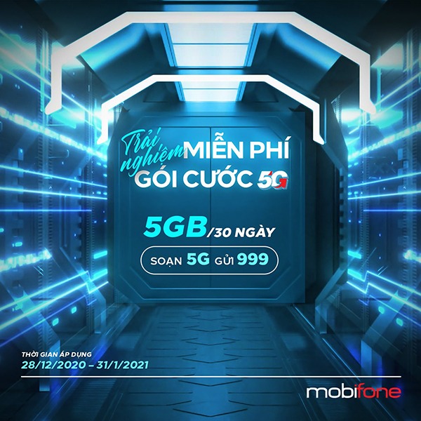 Khuyến mãi gói 5G Mobifone trải nghiệm miễn phí 5GB data tốc độ cao