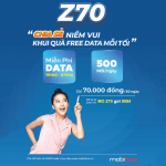 Đăng ký gói Z70 Mobifone miễn phí 15GB data, truy cập mạng không giới hạn