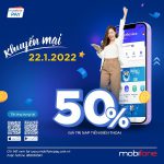 Mobifone khuyến mãi 22/1/2022 tặng 50% giá trị nạp qua Mobifone Pay