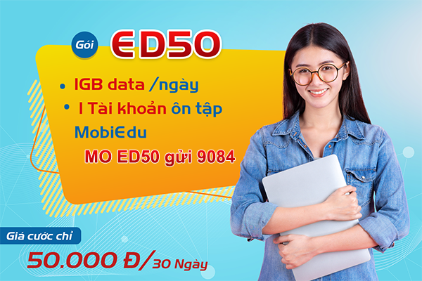 Đăng ký gói ED50 Mobifone có ngay 30GB data, học trực tuyến miễn phí