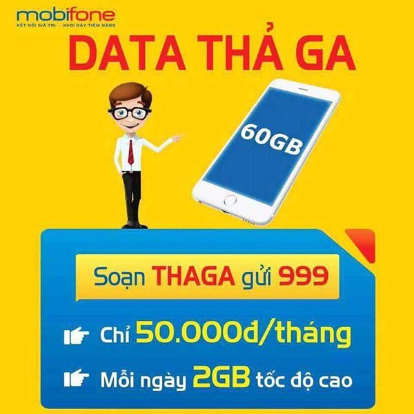 Đăng ký gói THAGA Mobifone có ngay 60GB data chỉ 50k/tháng