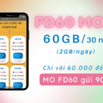 Đăng ký gói FD60 Mobifone có ngay 60GB data giá chỉ 60k/tháng