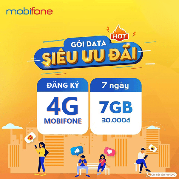 Gói cước 4G Mobifone 7 ngày 7GB data giá chỉ 30k