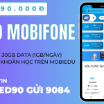 Đăng ký gói ED90 Mobifone ưu đãi 30GB, Free tài khoản học online