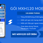 Đăng ký gói MXH120 Mobifone nhận ngay 30GB/tháng, miễn phí gọi, dùng MXH