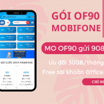 Đăng ký gói OF90 Mobifone miễn phí 30GB, Free tài khoản Office