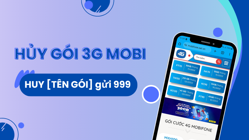 Hủy gói cước 3G Mobifone bằng tin nhắn miễn phí