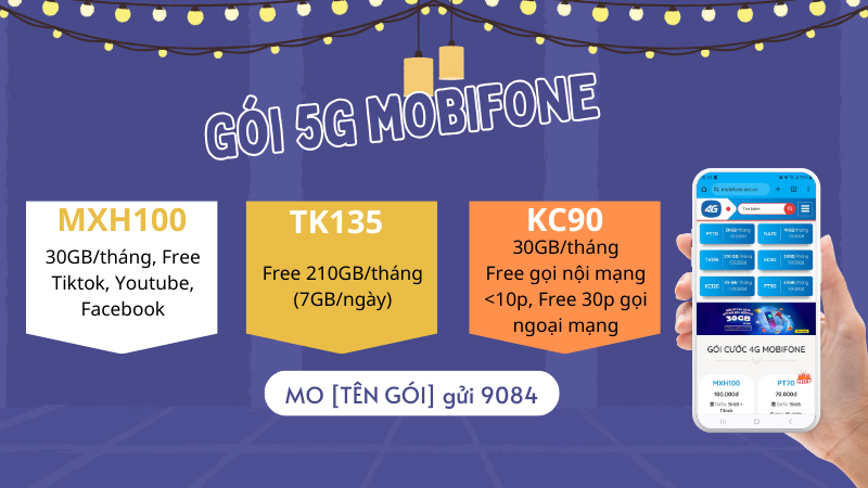 Gói cước 5G Mobifone giá rẻ ưu đãi khủng nhất