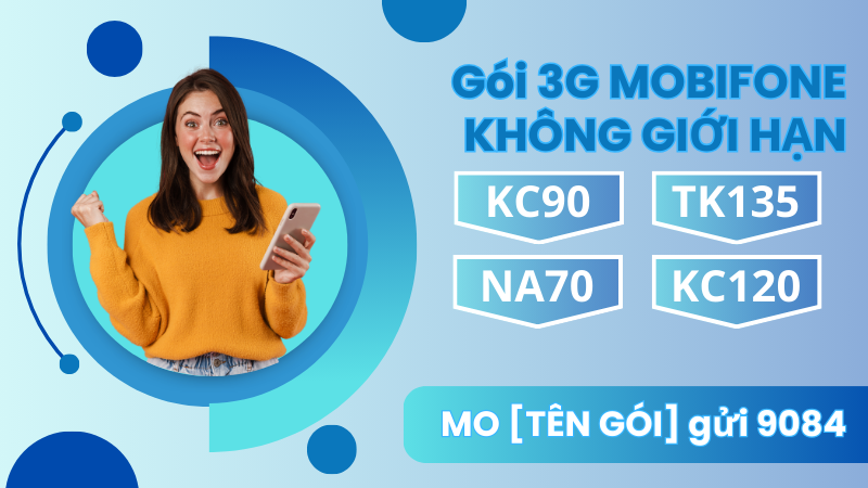 Danh sách các gói cước 3G Mobifone trọn gói data cực khủng  