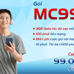 Đăng ký gói MC99 Mobifone nhận 2GB data và 1100 phút gọi