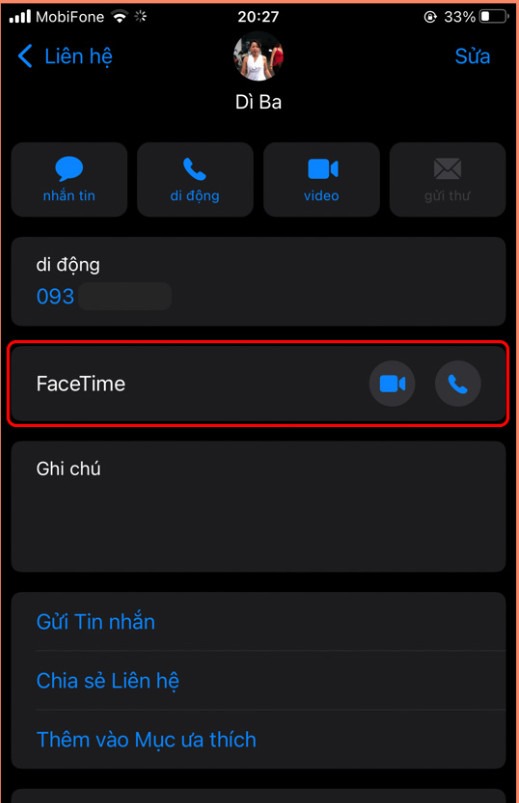 Cách gọi qua ứng dụng Facetime
