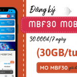 Đăng ký gói cước MBF30 Mobifone có 30GB data dùng 7 ngày