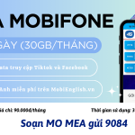 Đăng ký gói cước MEA Mobifone nhận 30GB data và truy cập MXH thả ga