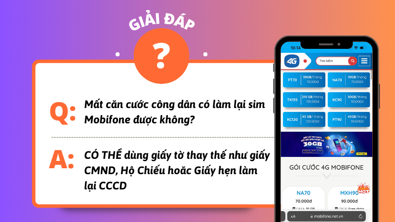 Mất CCCD có làm lại sim Mobifone được không?