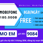 Đăng ký gói cước EM Mobifone 8GB/ngày, miễn phí gọi và nhắn tin