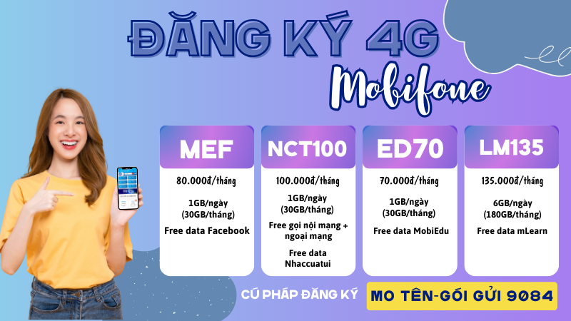 Đăng ký 4G Mobifone ưu đãi khủng dùng mạng thỏa thích không lo về giá