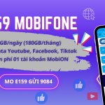 Đăng ký gói E159 Mobifone ưu đãi 180GB, miễn phí dùng Facebook, Youtube, Tiktok và MobiON