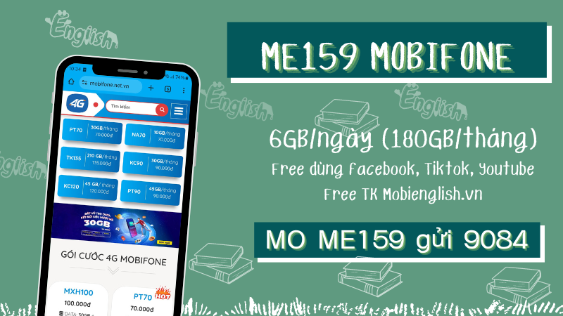 Đăng ký gói cước ME159 Mobifone có ngay 180GB/tháng, miễn phí dùng MXH