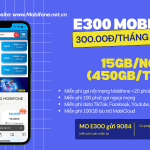 Đăng ký gói cước E300 Mobifone có 450GB/tháng, miễn phí gọi và tiện ích khác