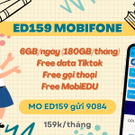 Đăng ký gói cước ED159 Mobifone chỉ 159k có ngay 180GB, miễn phí Tiktok, gọi thoại và MobiEdu