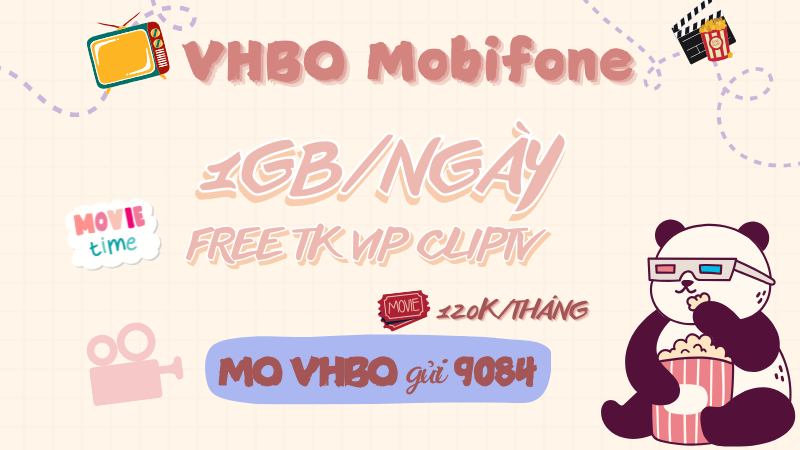 Đăng ký gói VHBO Mobifone miễn phí 30GB, thả ga xem ClipTV