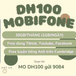 Đăng ký gói DH100 Mobifone ưu đãi 30GB, miễn phí dùng MXH và học tiếng Anh