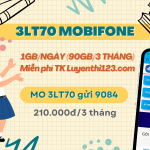 Đăng ký 3LT70 Mobifone miễn phí 90GB, miễn phí tài khoản Luyenthi123.com