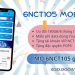 Gói cước 6NCT105 Mobifone ưu đãi 180GB, miễn phí nhiều tiện ích