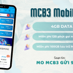 Đăng ký gói MCB3 Mobifone nhận ngay 4GB, miễn phí gọi và lưu trữ