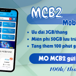 Đăng ký gói cước MCB2 Mobifone có ngay 3GB, miễn phí gọi, lưu trữ MobiCloud