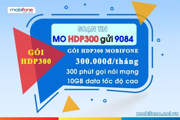 Đăng ký gói HDP300 Mobifone gói data plus 4G Mobifone