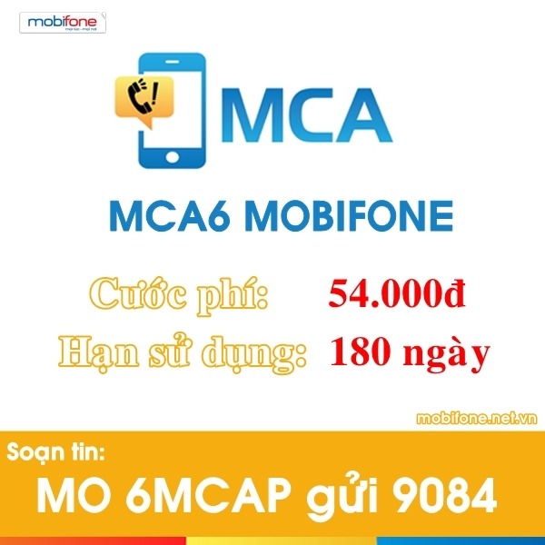 Dịch vụ báo cuộc gọi nhỡ MCA6 Mobifone 54.000đ/180 ngày