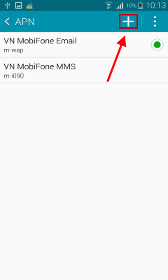 cài đặt tên điểm truy cập APN Mobifone
