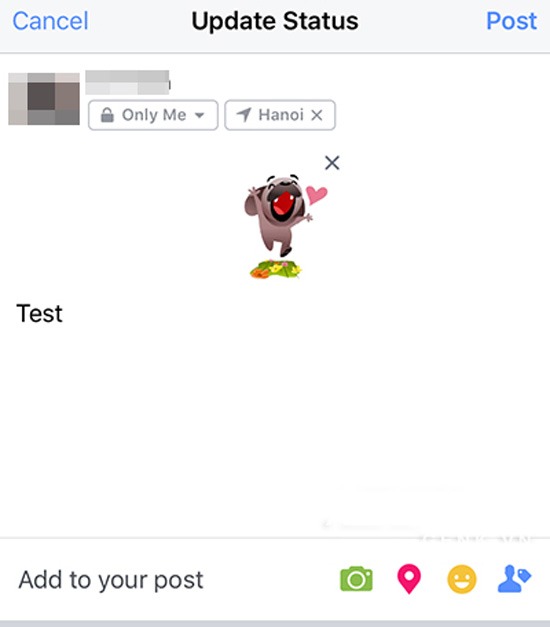 Đăng status Facebook bằng Sticker 5