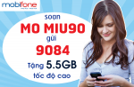 Đăng ký gói cước MIU90 Mobifone chỉ 90.000đ/tháng